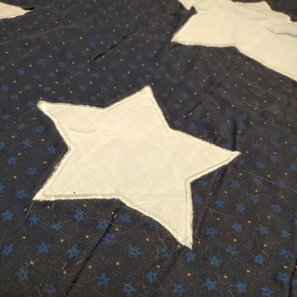 Patriotic Flag Quilt Red White Blue Stars Patchwork USA Home Decor Throw Rug USA - Picture 3 of 9